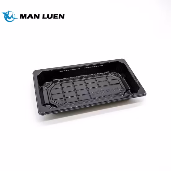 Wholesale PP Delivery Custom Eco Friendly Mini Golden Leaf Take out Packaging PS Container Sushi Tray with Lid