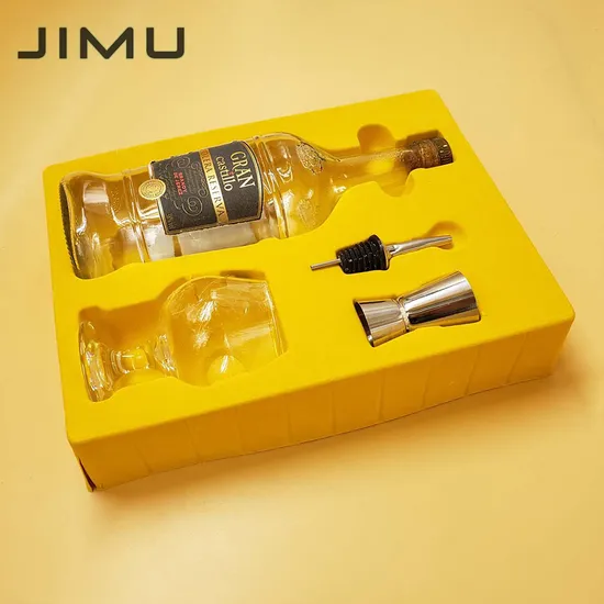 Deluxe Matte Yellow Hard Liquor Plastic Packaging Box for Champagne Whiskey Kit 