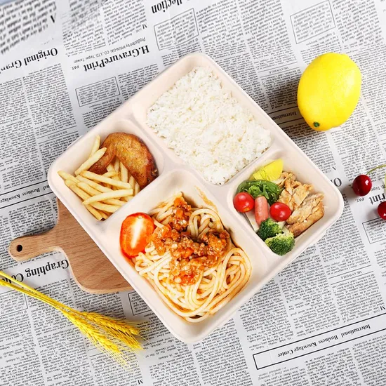 Sugarcane Bagasse Packaging Sushi Tray with Pet Lid 
