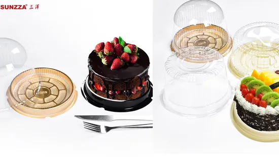 Sunzza Pet Round Blister Plastic Packing Box Container Birthday Cake Packaging 