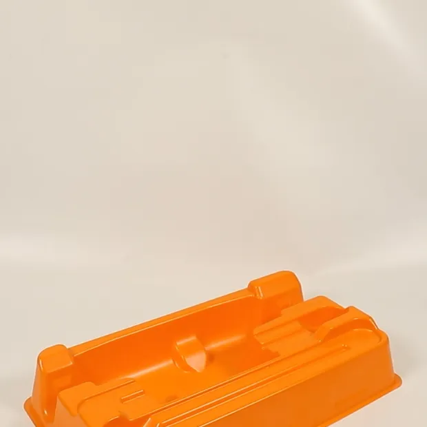 Custom Thermoformed PS Orange Shipping and Storage Plastic Trays 