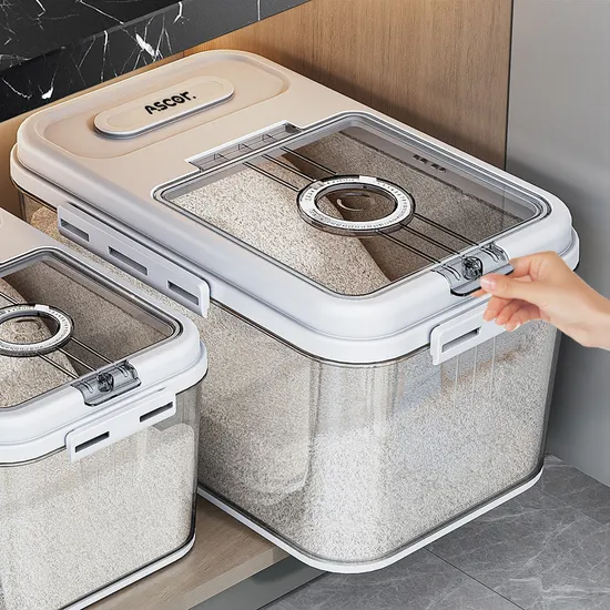 Multi Functional Pet Food Storage Box Snack Container Rice Barrel with Measuring Cup 