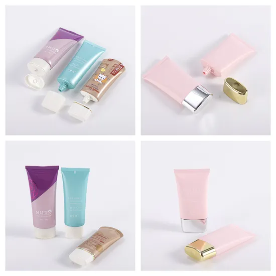 Sunscreen Oval Plastic Cosmetic Packaging Soft Tube with Flip Top Cap 