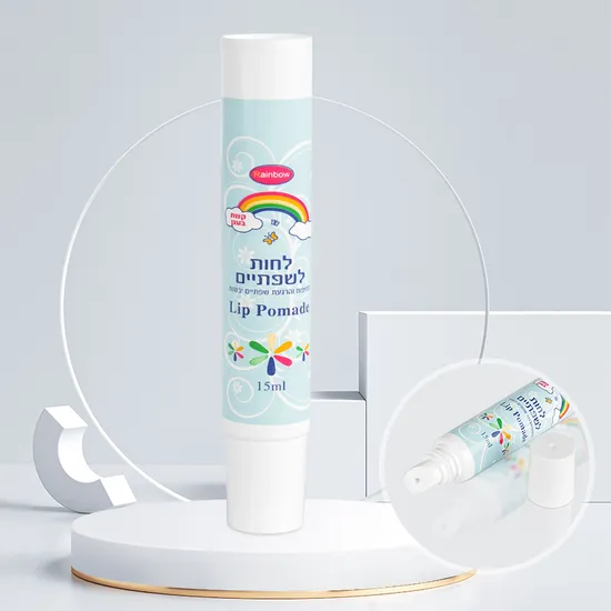 1.01oz Eco Friendly Custom Logo Lip Gloss Container Cosmetic Packaging Lip Balm Lipstick Squeeze Tube 