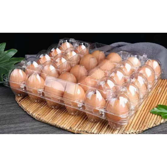 30 Holes PVC Pet Transparent Rectangular Plastic Blister Egg Tray 